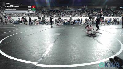 66 lbs 5th Place - Corbin Morrow, Wyandotte Youth Wrestling vs Owen Green, Perry Wrestling Club