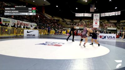 Junior Girls - 140 lbs Cons. Round 1 - Emma Fitch, Pittsburg High School Wrestling vs Infiniti Borges, Frontier High School Wrestling