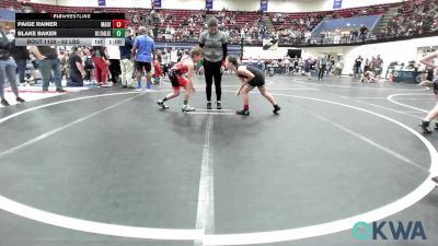 83 lbs Consi Of 8 #2 - Paige Rainer, Madill Takedown vs Blake Baker, Del City Little League Wrestling