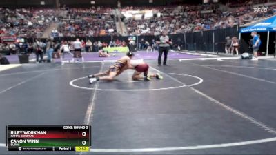 132 lbs Cons. Round 5 - Riley Workman, Nampa Christian vs Canon Winn, Burns