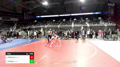 77 lbs Quarterfinal - Jack McGuire, Evanston Elite Wrestling vs Jay Shafer, Laurel Matburners