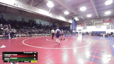 106 lbs Cons. Round 3 - Vincent Tran, Alhambra vs Noah Conway, Valencia