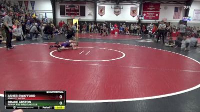 Quarterfinal - Asher Swafford, Iowa City Matpac vs Drake Abston, Keokuk Kids Wrestling Club