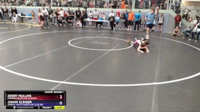 84 lbs Champ. Round 1 - Oswin Klinger, Juneau Youth Wrestling Club Inc. vs Avery Mullins, Pioneer Grappling Academy