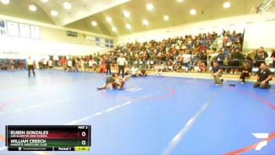 132 lbs 1st Place Match - Ruben Gonzales, Los Alamitos High School vs William Creech, Hawkeye Wrestling Club