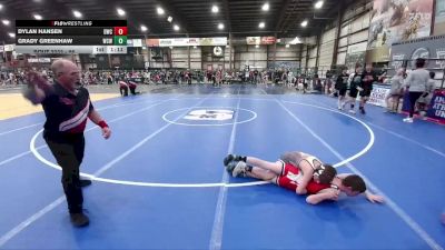 95 lbs Champ. Round 2 - Dylan Hansen, Douglas Wrestling Club vs Grady Greenhaw, Watford City Wolves