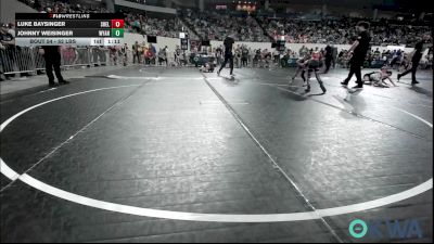 52 lbs Quarterfinal - Luke Baysinger, Shelton Wrestling Academy vs Johnny Weisinger, Wyandotte Youth Wrestling