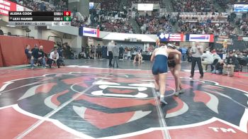 G - 140 lbs Champ. Round 1 - Alisha Cook, Flathead (Kalispell) (Girls) vs Lexi Harms, Custer Co. (Miles City) (Girls)