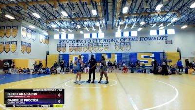 160 lbs Round 2 - Shenshaila Baron, Severepain Wrestling vs Gabrielle Proctor, Legend Athletics