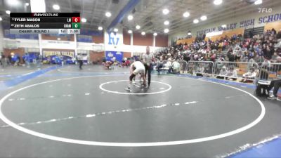 126 lbs Champ. Round 1 - Tyler Mason, La Mirada vs Zeth Abalos, Chaminade