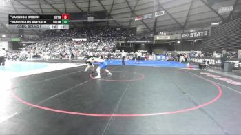 Boys 2A 157 lbs Cons. Round 5 - Marcellus Arevalo, Woodland vs Jackson Brown, Olympic
