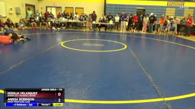 115 lbs Round 1 - Hodilia Velasquez, Dodge City Training Center vs Anissa Robinson, Maize Wrestling Club