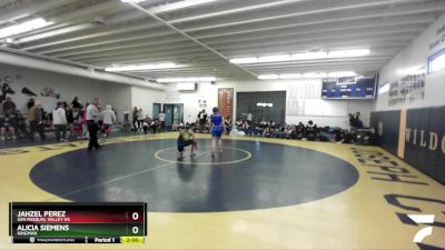 185 lbs Round 2 - Jahzel Perez, San Pasqual Valley Hs vs Alicia Siemens, Kingman