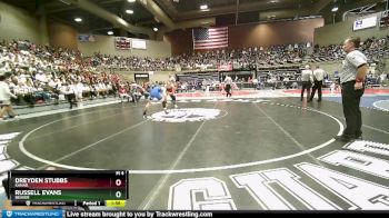 2A 138 lbs Semifinal - Dreyden Stubbs, Kanab vs Russell Evans, Beaver