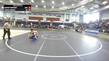 138 lbs Round 1 (3 Team) - Josiah Gibson, Long Beach Sr vs Austin Fesinger, West Genesee Sr HS