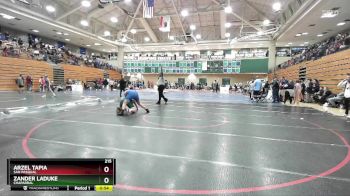 215 lbs Quarterfinal - Arzel Tapia, San Pasqual vs Zander Laduke, Chaparral