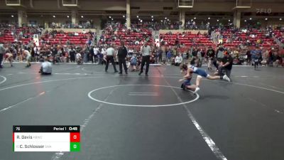 76 lbs Champ. Round 2 - Corbin Schlosser, SlyFox Wrestling Academy vs Rye Davis, Honey Badger Wrestling Club