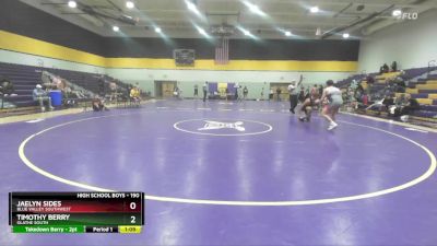 190 lbs Round 2 - Jaelyn Sides, Blue Valley Southwest vs Timothy Berry, Olathe South