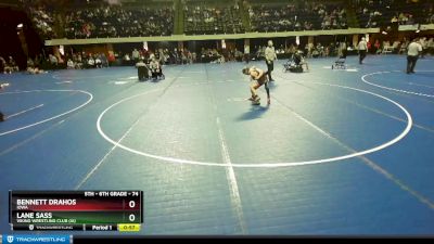 74 lbs Cons. Round 3 - Bennett Drahos, Iowa vs Lane Sass, Viking Wrestling Club (IA)