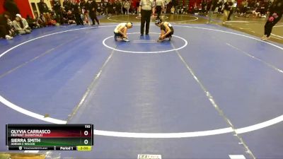 110 lbs Champ. Round 1 - Olyvia Carrasco, Fremont (Sunnyvale) vs Sierra Smith, Adrian C Wilcox