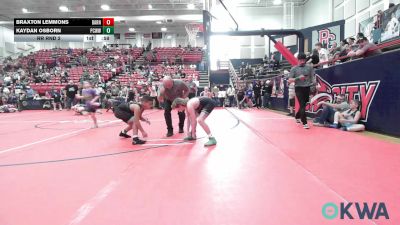 90 lbs Rr Rnd 2 - Braxton Lemmons, Barnsdall Youth Wrestling vs Kaydan Osborn, Ponca City Wildcat Wrestling