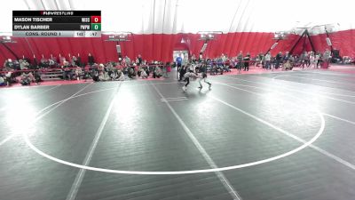 12U Boys - 74 lbs Cons. Round 1 - Dylan Barber, Port Washington Piranha Wrestling Club vs Mason Tischer, Wisconsin