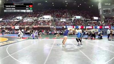 AA - 285 lbs Quarterfinal - Chuck Gehl, Missoula Big Sky / Loyola Sacred Heart vs Gavin Rowe, Butte