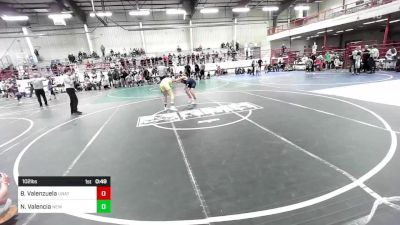 102 lbs Consi Of 4 - Brandon Valenzuela, Unattached vs Nickolas Valencia, New Mexico Bad Boyz