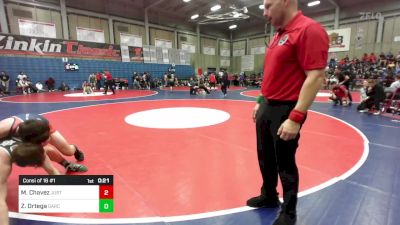 126 lbs Consi Of 16 #1 - Matthew Chavez, Justin Garza vs Zakary Ortega, Garces