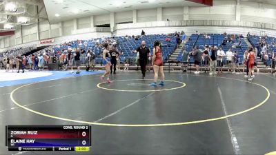 112 lbs Cons. Round 2 - Zoriah Ruiz, IL vs Elaine Hay, WI