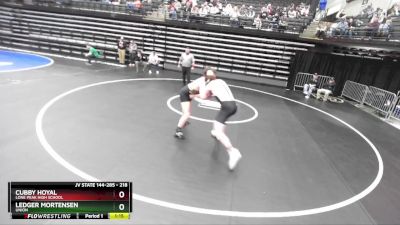 218 lbs Champ. Round 2 - Ledger Mortensen, Union vs Cubby Hoyal, Lone Peak High School