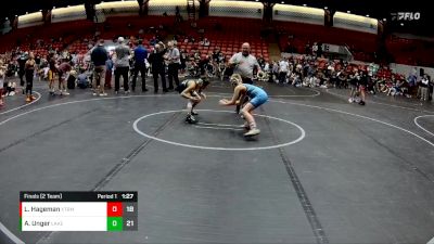 84 lbs Finals (2 Team) - Ayden Unger, Lake WC vs Luke Hageman, Xtreme Team