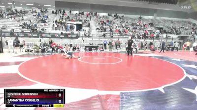 54 lbs Quarterfinal - Brynlee Sorensen, UT vs Samantha Cornejo, CA