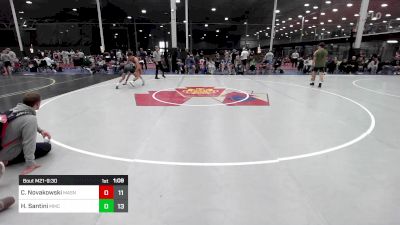 134 lbs Quarterfinal - Connor Novakowski, Mat Assassins Gray vs Henry Santini, Mosers Mat Club