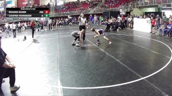 80 lbs Cons. Round 2 - Braden Baker, Junior Titans Wrestling Club vs Cooper Fehringer, Clarkson Leigh