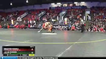 189 lbs Quarterfinals (8 Team) - Jacob Munger, Alma HS vs Braxton Powell, Montrose Hill-McCloy HS