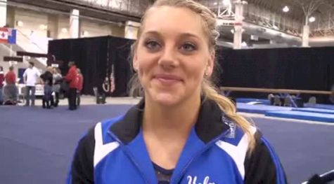 2008 Olympian Sam Peszek after her NCAA Debut