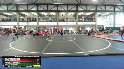 155-171 lbs Cons. Round 1 - Ryan Aldridge, Bradley Bourbonais vs Brayden Force, Redbird Wrestling Club