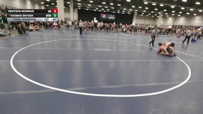 140 lbs Cons. Quarters - Thomas Snyder, MN Elite Wrestling Club vs Grayson Bowman, Immortal Athletics WC