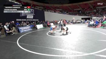 4A Boys 165 lbs Champ. Round 1 - Maverick Heimbuck, Scappoose Boys vs Colton Gillespie, Madras Boys