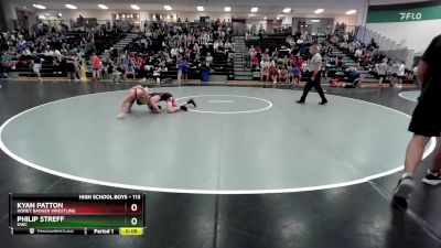 113 lbs Cons. Round 3 - Kyan Patton, Honey Badger Wrestling vs Philip Streff, UWC