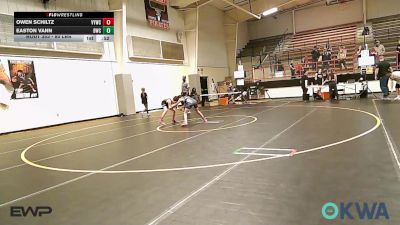 80 lbs 3rd Place - Owen Schiltz, Verdigris Youth Wrestling vs Easton Vann, Bartlesville Wrestling Club