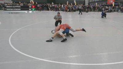 150 lbs Cons. Quarters - Tristan Stoeser, Jackrabbit Wrestling Academy vs Brock Claypool, Izzy Style Wrestling
