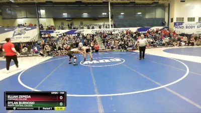 149 lbs Cons. Round 2 - Elijah Zepeda, Carthage College vs Dylan Burnoski, North Central College