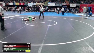 112 lbs Semifinal - Hayden Jimenez, Haines High School vs Emery Kirchner, Seward High School