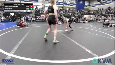 80 lbs Rr Rnd 3 - Savana Hopkins, Hennessey Takedown Club vs Tory Rice, Prodigy Elite Wrestling