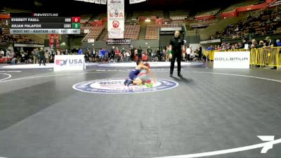 Bantam - 62 lbs Cons. Round 4 - Everett Faull, Red Wave Wrestling vs Julian Palafox, Southwest Stallions Wrestling Club