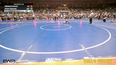 55 lbs Consi Of 16 #1 - Emerson Braun, Owasso Takedown Club vs Wyatt Michael, Contenders Wrestling Academy