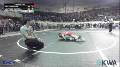 105 lbs Quarterfinal - Evelyn Tillison, Fort Gibson Youth Wrestling vs McKynlee Cantrell, Brushy Wrestling Club