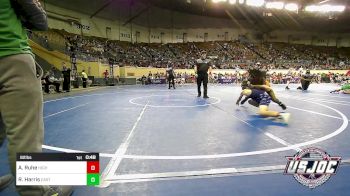 92 lbs Quarterfinal - Ayden Ruhe, Highlander Youth vs Rhylen Harris, Eastside Pride Wrestling Club